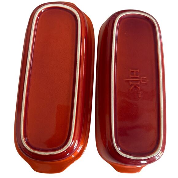 Artisan Bread Baker Hells Kitchen Gordon Ramsey 2.3 Quart  Red Orange Stoneware - Picture 4 of 4